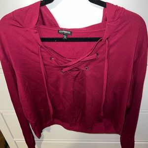 Express Fushia Cropped Sweatshirt